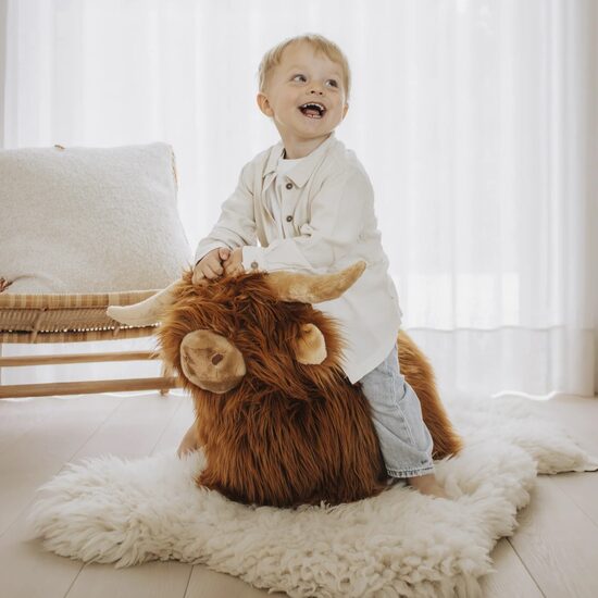 WILD & SOFT Mīkstā lēkājošā Hailendas govs